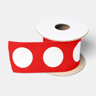Ruban En Satin Jolis points rouges et blancs simples