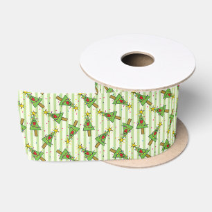 Ruban En Satin Jolly souriant Arbre de Noël Illustration Patten