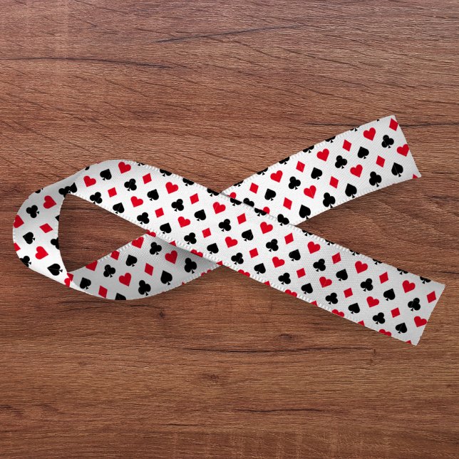 Ruban En Satin Jouer un Motif de carte (Playing Card Suit Pattern Satin Ribbon
)