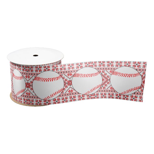 Ruban En Satin Joueur de baseball Enveloppement cadeau de Noël (Bobine)