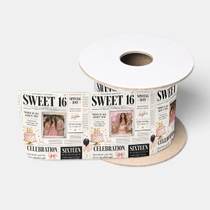 Ruban En Satin Journal Noir Rose Sweet 16 2 Photo Nom Personnalis