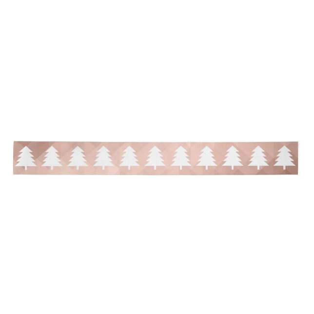 Ruban En Satin Jours d'or rose moderne Noël arbre vacances luxe (Devant)