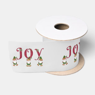 Ruban En Satin JOY Christmas Elves tenant des Lettres
