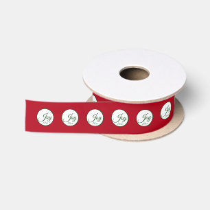 Ruban En Satin Joy Happy Vacances Minimaliste Cercle Noël