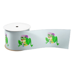 Ruban En Satin Joyeuse Grenouille de fête