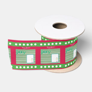 Ruban En Satin Joyeuses Fêtes, Joy Joyeux Noël Ruban Rouge