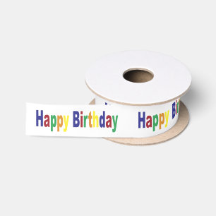 Ruban En Satin Joyeux Anniversaire Moderne Typographie colorée