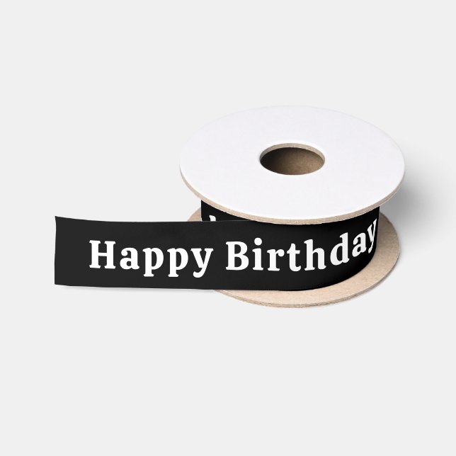 Ruban En Satin Joyeux Anniversaire Nom personnalisé Personnalisé (Bobine)