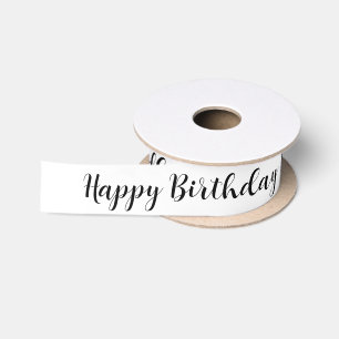 Ruban En Satin Joyeux Anniversaire Nom personnalisé Personnalisé
