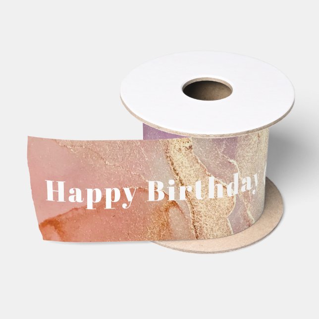 Ruban En Satin Joyeux anniversaire nommé Pastel Abstrait ruban sa (Bobine)