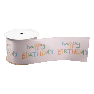 Ruban En Satin Joyeux anniversaire Pink Pastel Jeux pour enfants