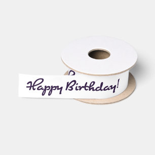 Ruban En Satin Joyeux anniversaire ! Script Décontracté noir