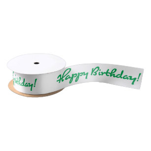 Ruban En Satin Joyeux anniversaire ! Script Décontracté vert