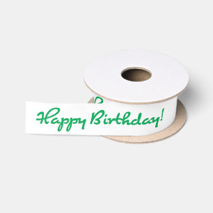 Ruban En Satin Joyeux anniversaire ! Script Décontracté vert