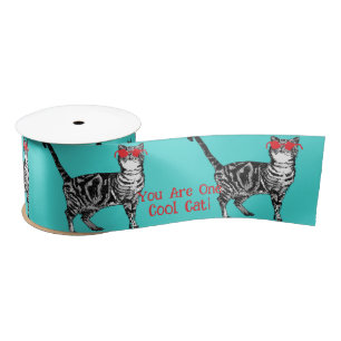 Ruban En Satin Joyeux anniversaire Vous Cool Tabby Cat Mens Husba