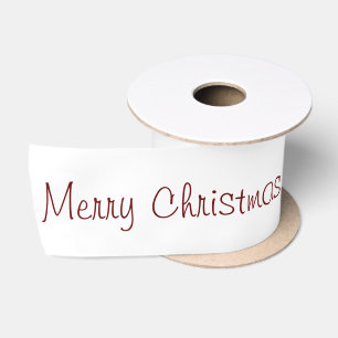 Ruban En Satin Joyeux Noël blanc personnalisé