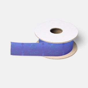 Ruban En Satin Joyeux Noël bleu