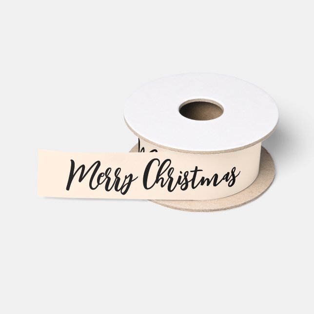 Ruban En Satin Joyeux Noël Noir et Blanc Noël (Bobine)