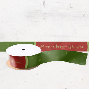 Ruban En Satin Joyeux Noël personnalisé texte vert