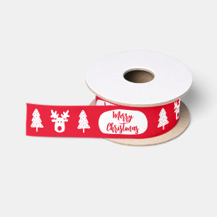 Ruban En Satin Joyeux Noël Rouge décoré en ruban satin