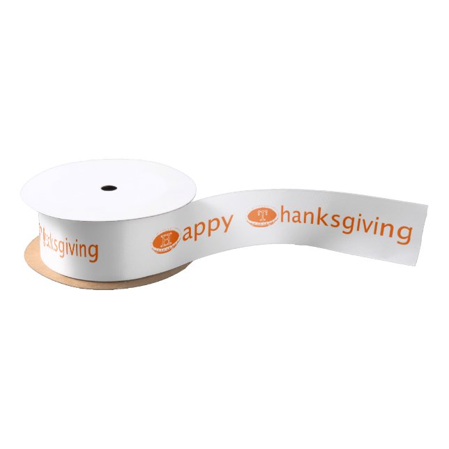 Ruban En Satin Joyeux (tarte) Thanksgiving Orange (Bobine)