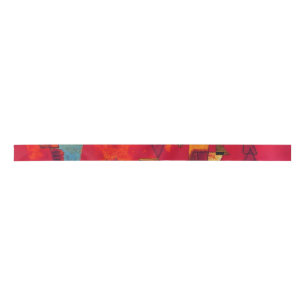 Ruban En Satin Kandinsky Art Abstrait Rouge Bleu Jaune coloré