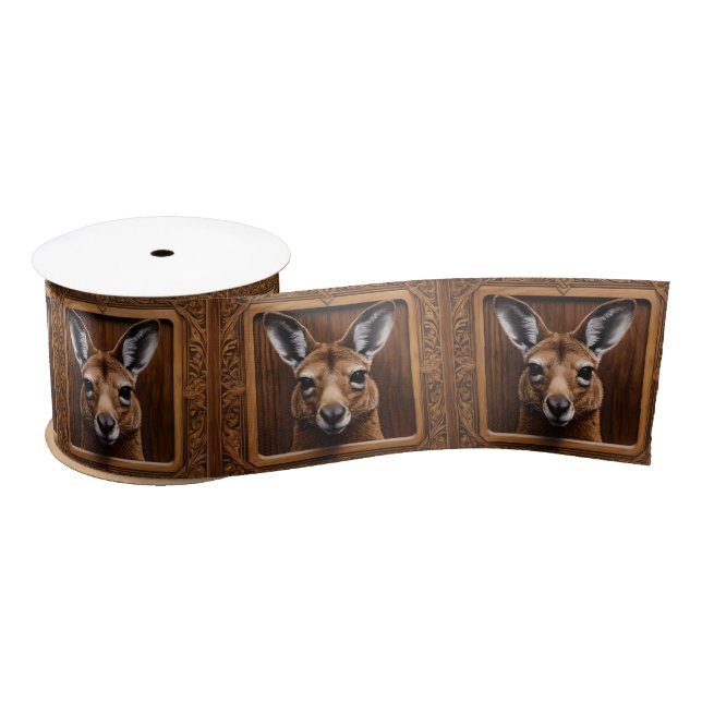Ruban En Satin Kangaroo en bois 3D australien (Bobine)