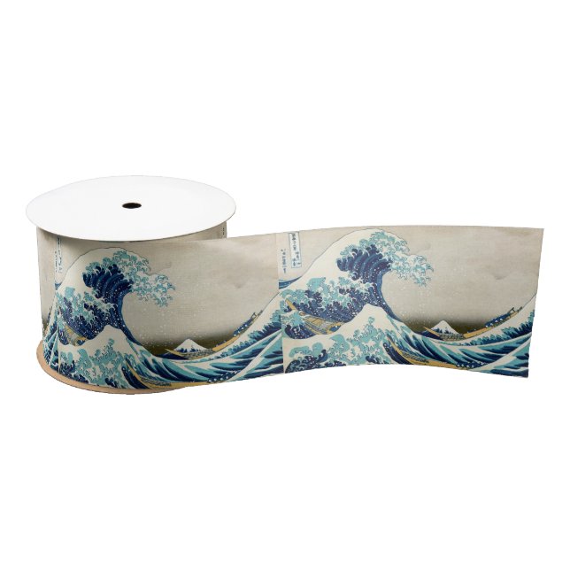 Ruban En Satin Katsushika Hokusai - La Grande vague au large de K (Bobine)