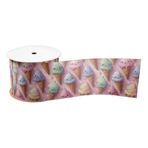 Ruban En Satin Kawaii Art Ice Cream Cones