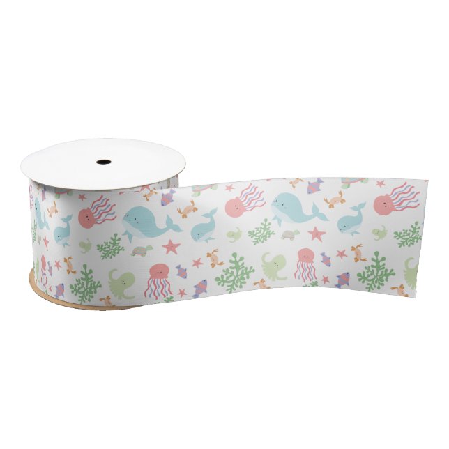Ruban En Satin Kawaii sous le Baby shower marin Pastel neutre (Bobine)