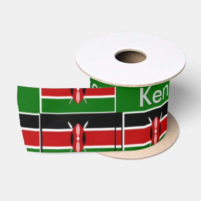 Ruban En Satin Kenya couleurs du drapeau national XOXO (Bobine)