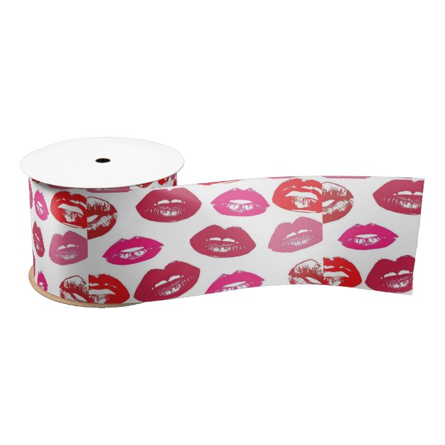 Ruban En Satin Kissing Red lips (Bobine)