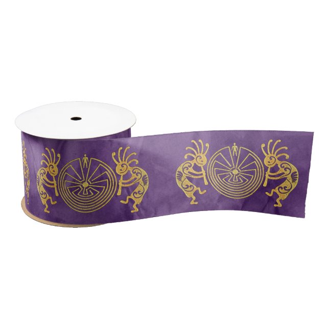 Ruban En Satin KOKOPELLI/HOMME DANS l'or de LABYRINTHE + vos (Bobine)
