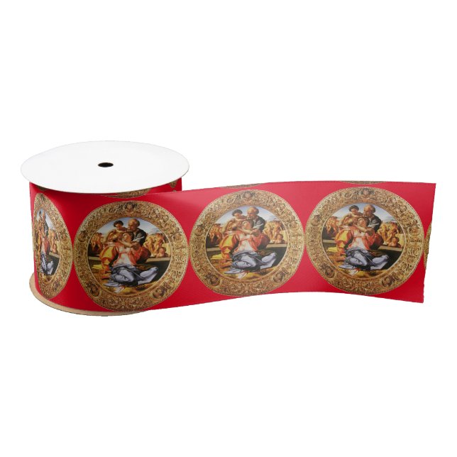 Ruban En Satin La Sainte Famille, Rouge (Bobine)