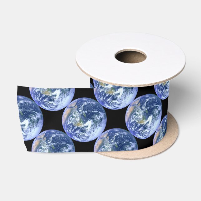 Ruban En Satin La terre - le marbre bleu (Bobine)