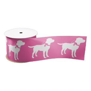 Ruban En Satin Labrador Theme Chien Baby shower Pink Lab