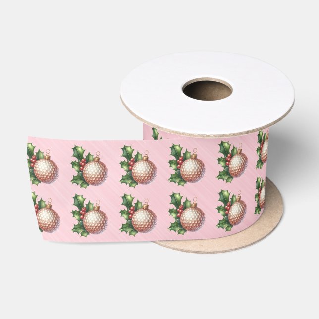 Ruban En Satin Lady Golf Lover Christmas Ribbon (Bobine)
