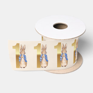 Ruban En Satin Lapin classique en veste bleue Premier Anniversair