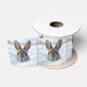 Ruban En Satin Lapin dans une congère profonde