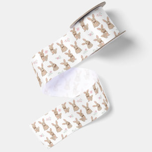 Ruban En Satin Lapin floral de fleurs sauvages Nœud Coquette
