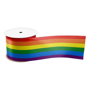 Ruban En Satin L'arc-en-ciel barre l'appui du gay pride LGBT