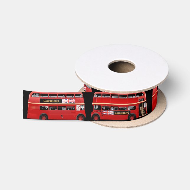 Ruban En Satin L'autobus rouge de Londres (Bobine)