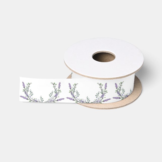 Ruban En Satin Lavande et Eucalyptus (Bobine)