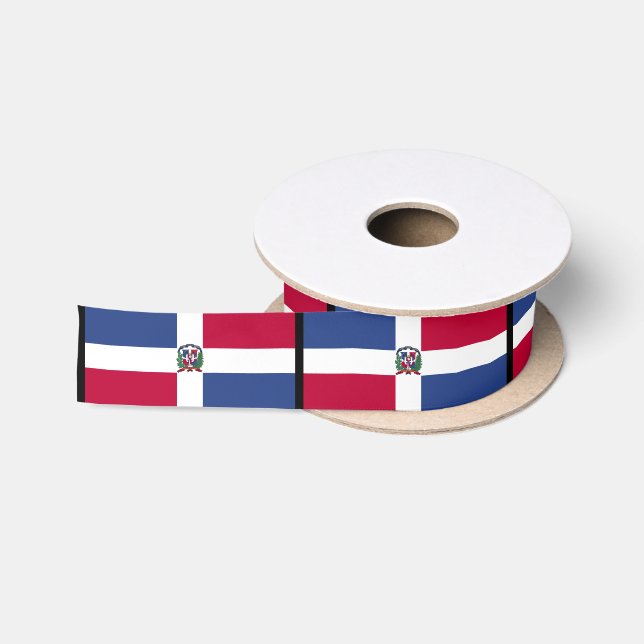 Ruban En Satin Le drapeau de la République Dominicaine (Bobine)