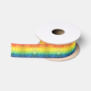 Ruban En Satin Le drapeau tie-dyé de SlipperyJoe arc-en-ciel pres