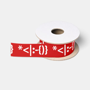 Ruban En Satin Le Père Noël avec la barbe Émoticon de Noël