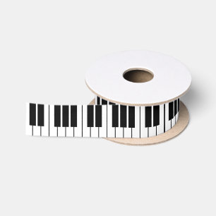 Ruban En Satin Le piano noir et blanc verrouille le ruban de