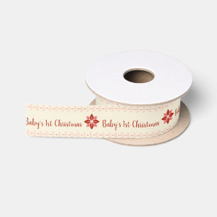 Ruban En Satin Le premier Motif d'art populaire de Noël pour bébé