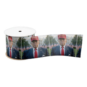 Ruban En Satin Le président Trump avec un Casquette Red MAGA