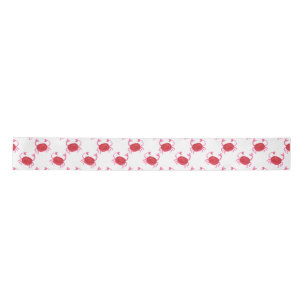 Ruban En Satin le rouge mignon d'aquarelle marche en crabe le